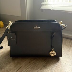 Kate Spade Black Crossbody Bag with Gold Accents